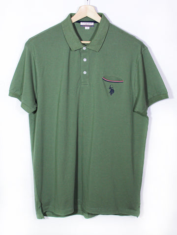 Green U.S. Polo Assn. Large Logo Pocketed