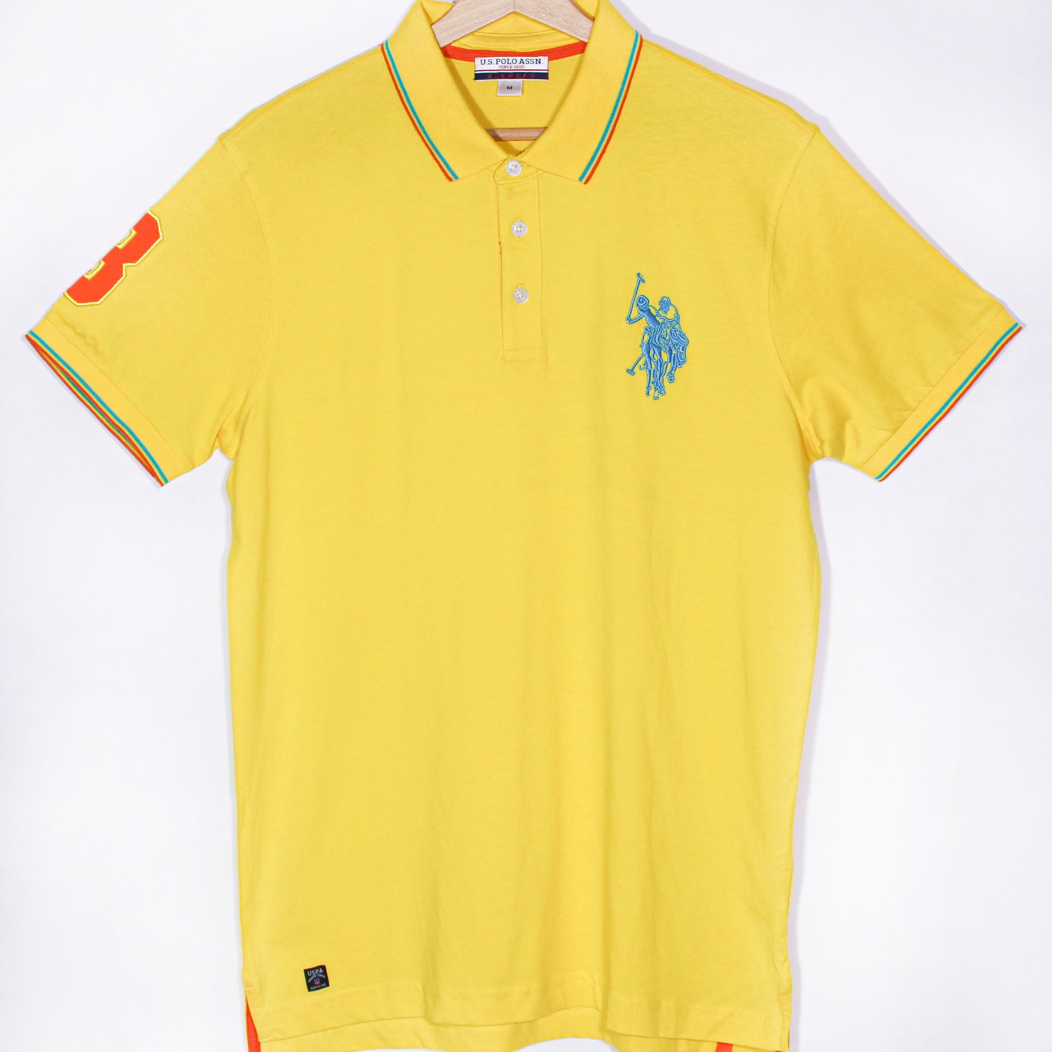 Yellow U.S. Polo Assn. Turquoise Navy Logo