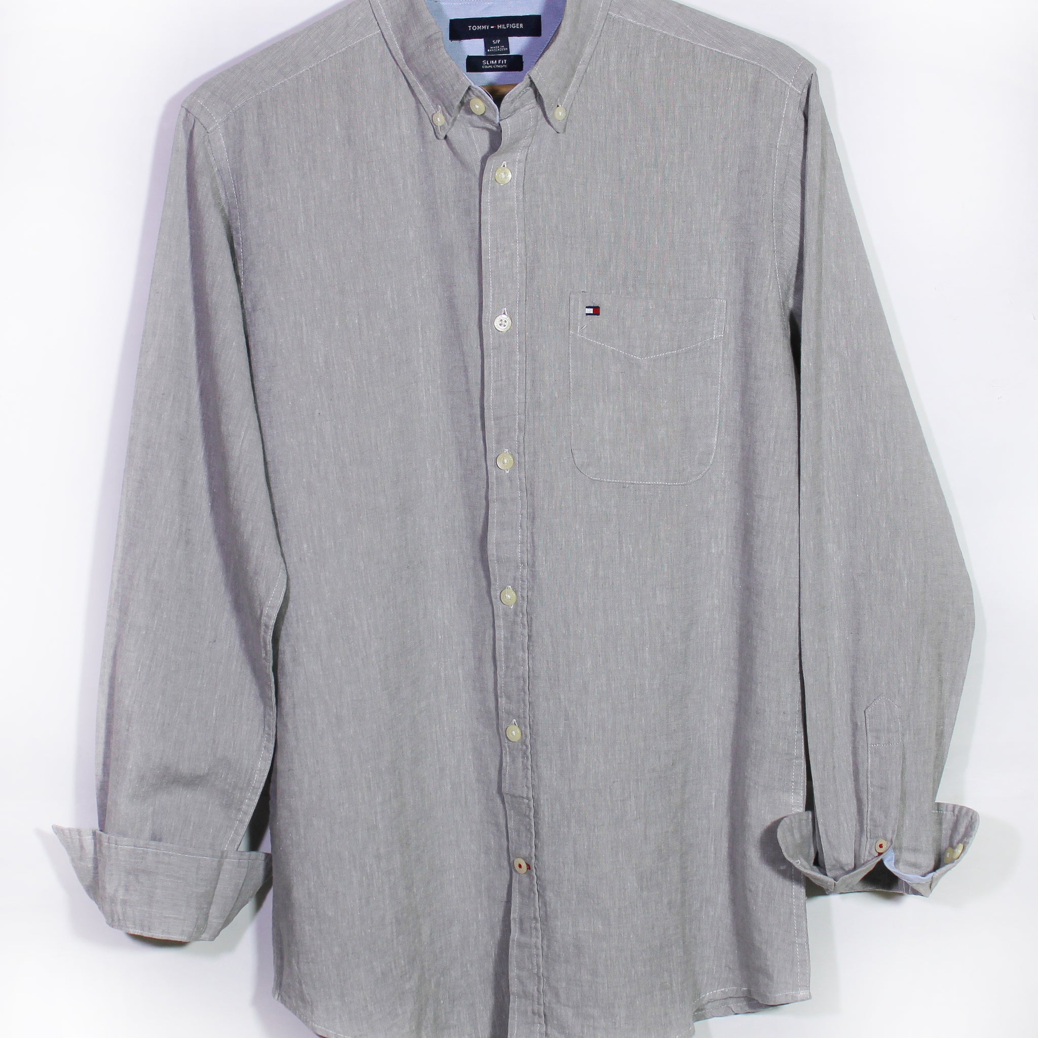 Light Grey Long Sleeve Tommy Shirt