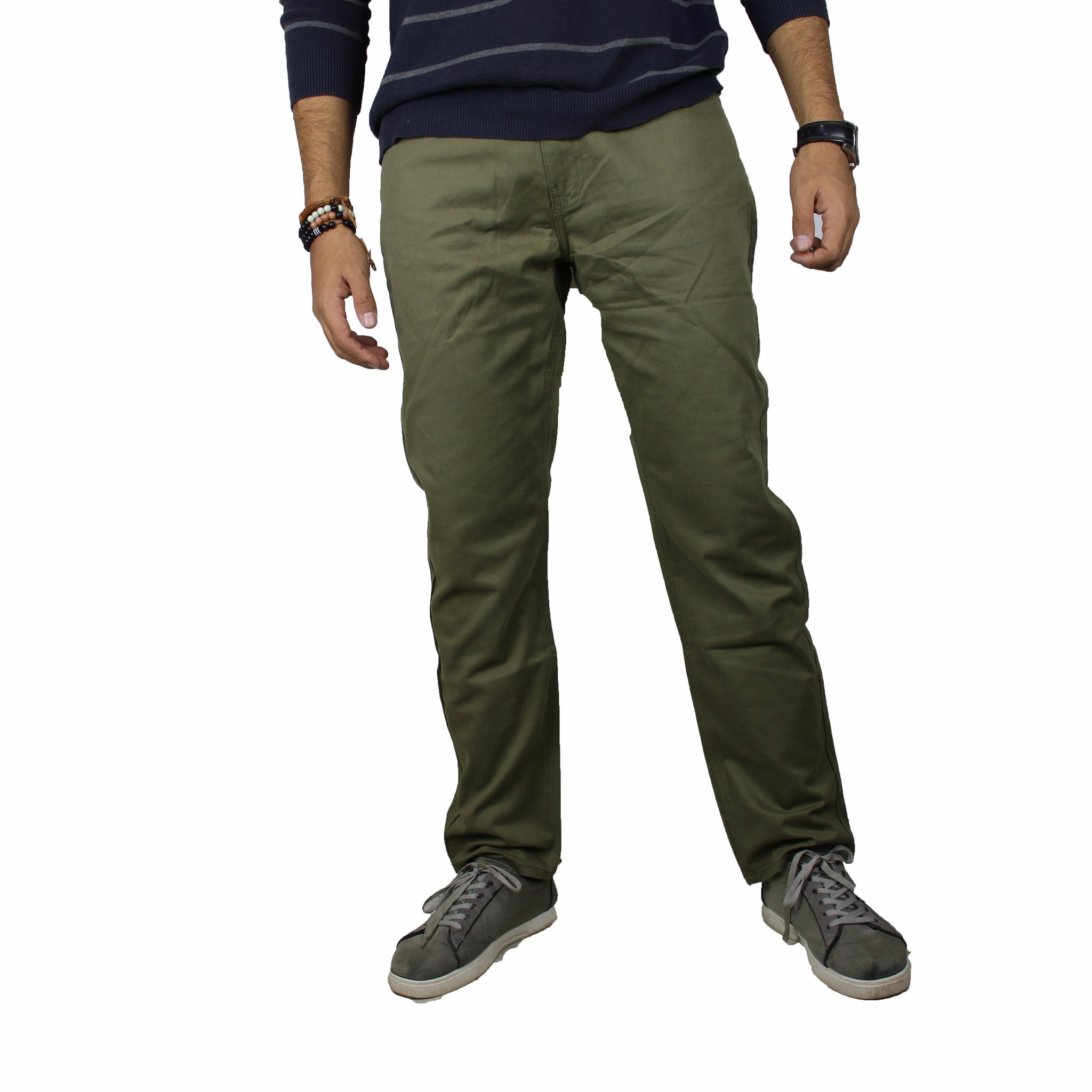 Defacto Olive Gabardine Extra Slim Pants