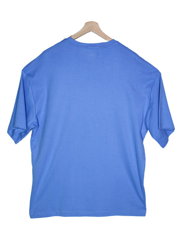 Blue Basic Pocket Detail T-Shirt Oversize