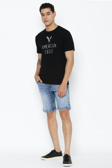 American Eagle Black T-shirt Front Logo