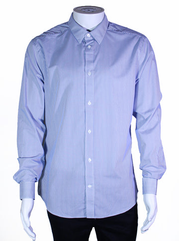 H&M Long Sleeve Fine Striped Blue White Shirt