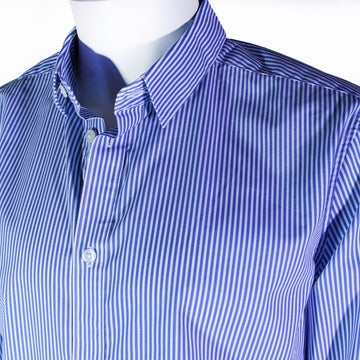 H&M Long Sleeve Striped Blue White Shirt