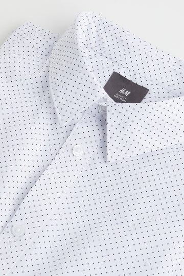 H&M White-Black Dots Long Sleeve Shirt