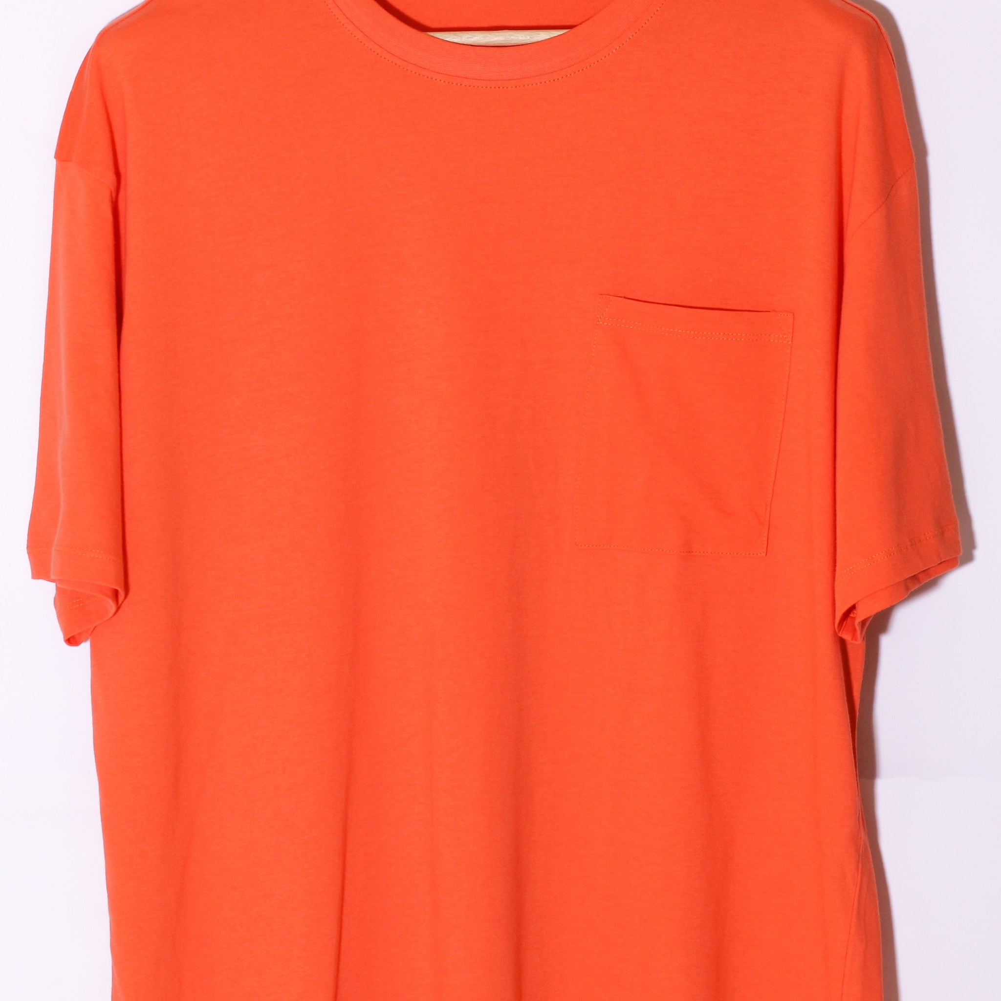 Orange Basic Pocket Detail T-Shirt Oversize