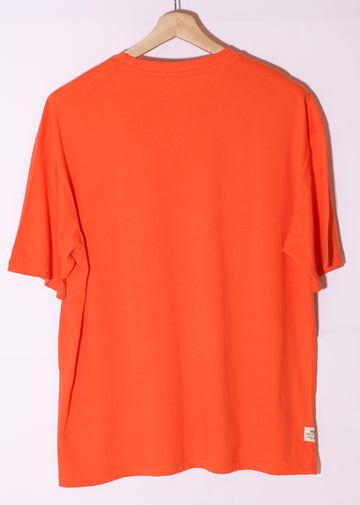 Orange Basic Pocket Detail T-Shirt Oversize